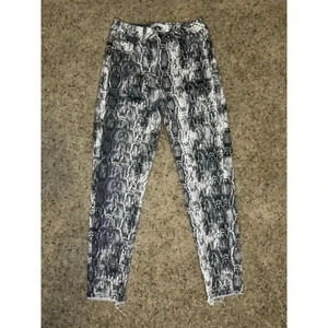 ZARA Womens Gray Python Snakeskin Print High Rise Skinny Jeans Sz 4 25x25 Casual